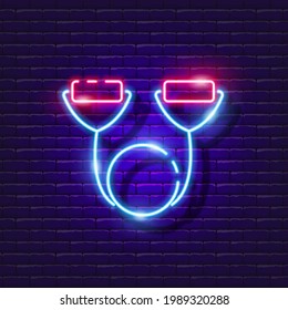 Expander neon icon. Vector illustration for design. Sports concept. Training Fitness equipment.