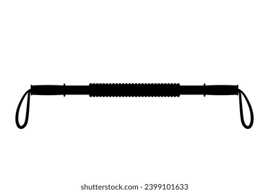 Expander spring icon. Sport equipment. Black silhouette. Horizontal front side view. Vector simple flat graphic illustration. Isolated object on a white background. Isolate.
