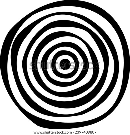 Expanding Black and White Imperfect Circles in Vector Format