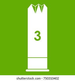 Expanding bullets icon white isolated on green background. Vector illustration