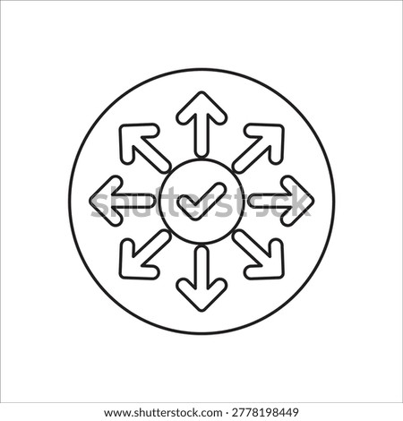 expanding icon. simple flat line vector