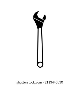 Expanding key icon on white backdrop. Outline simple vector illustration. Isolated object.