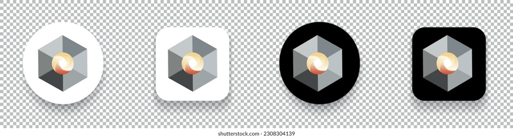 Expanse (EXP)  crypto currency logo symbol set isolated on transparent background vector