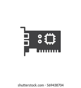 Expansion card icon vector, filled flat sign, solid pictogram isolated on white. Computer parts symbol, logo illustration