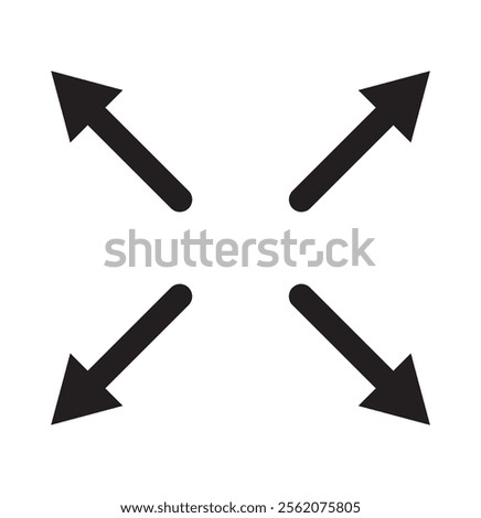 Expansion icon. Arrow symbols. Black color. Vector isolated sign.