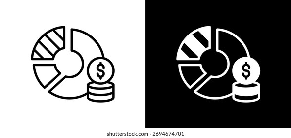Ilustração de vetor de estilo duplo do ícone de expansão