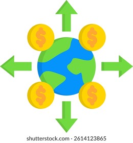 Expansion Icon Flat Vector Illustration