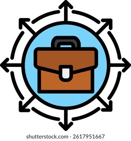 Expansion Icon Lineal Color Vector Illustration