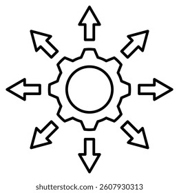Expansion icon represented by Expansion simple symbol Line style.