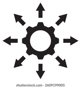Expansion icon represented by Expansion simple symbol Black Filled style.
