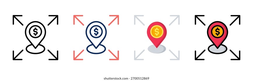 Expansion icon set multiple style collection