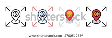 Expansion icon set multiple style collection