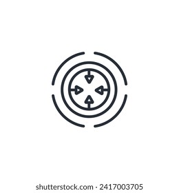 expansion icon. vector.Editable stroke.linear style sign for use web design,logo.Symbol illustration.