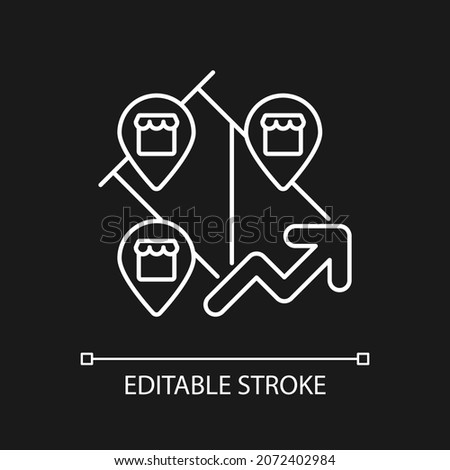 Expansion incentives white linear icon for dark theme. Business development. Governmental program. Thin line customizable illustration. Isolated vector contour symbol for night mode. Editable stroke