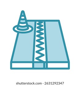 Junta de expansão mini ilustração ícone de cor de tom duplo, uso para engenharia civil, indústria, construção, UI, kit UX, aplicativo e desenvolvimento web, digital ou impressão.