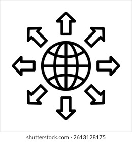 Expansion Line Icon Vector Illustration