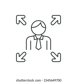 expansion - minimal line web icon. simple vector illustration. concept for infographic, website or app.