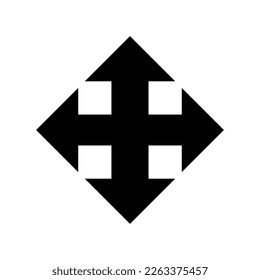 Expansion, Move Icon. Moving, Spread Arrows Symbol.
