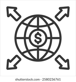 Expansion Outline Icon Vector Illustration