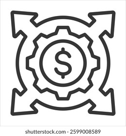 Expansion Outline Icon Vector Illustration