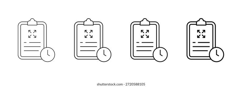 Erweiterungsplan-Symbole, Vektorgrafik-Set in verschiedenen Strichlinienstilen