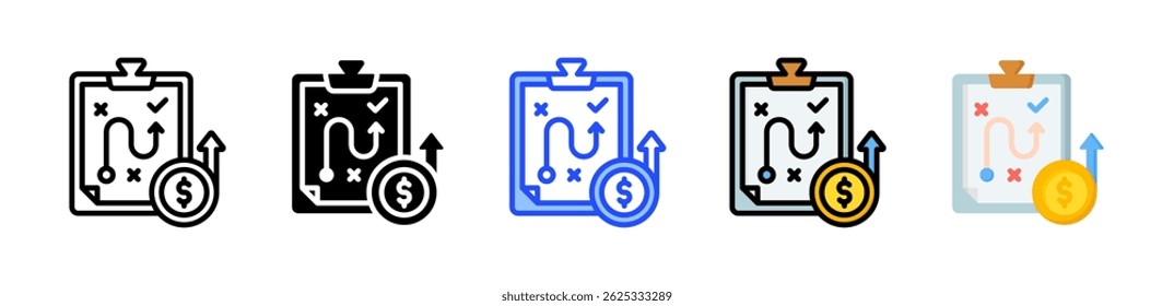 Erweiterungsstrategie-Symbolsammlung mit mehreren Stilen