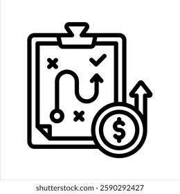 Expansion Strategy Line Vector Illustration On White Background.
