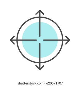 Expansion symbol color icon. Expand abstract metaphor. Isolated vector illustration
