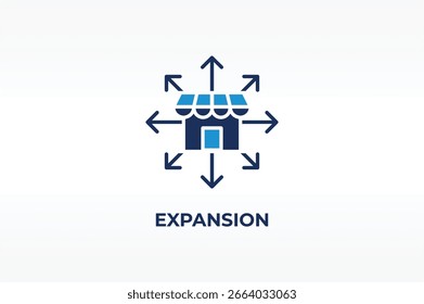 EXPANSION Vektor, Symbol oder Logo-Zeichen einzelne Symbolgrafik