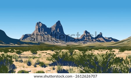 The expansive and dramatic Big Bend skyline, showcasing the towering mountains and the wide, open desert landscape.