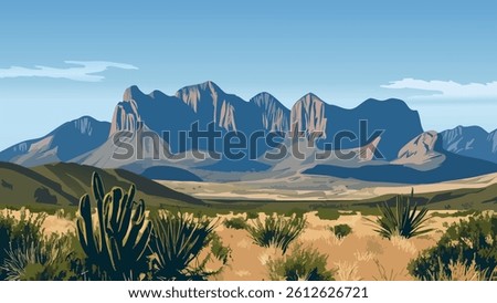 The expansive and dramatic Big Bend skyline, showcasing the towering mountains and the wide, open desert landscape.