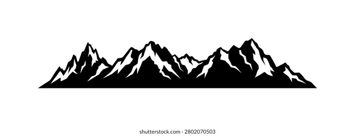 Expansive horizontal mountain panorama featuring intricate rock details and layered peak formations perfect for cinematic wide angle banners website footers wall art decals architectural glass frostings and extensive outdoor landscape backgrounds for nature conservancy publications.