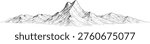 Expansive panoramic vector illustration of Machhapuchhre (Fishtail Mountain) integrated within a continuous Himalayan ridge composition. The artwork emphasizes natural ridge flow, layered peaks, and realistic mountain structure using refined linework. Designed for travel branding, editorial layouts, and large-format prints where a wide scenic composition is essential.