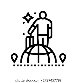 expat lifestyle line icon vector. expat lifestyle sign. isolated contour symbol black illustration