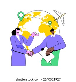 Expat work abstract concept vector illustration. Expat job listing, effective migrant workers, expatriate program, outside country employment, international work opportunity abstract metaphor.