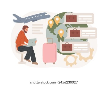 Expat work isolated concept vector illustration. Expat job listing, effective migrant workers, expatriate program, outside country employment, international work opportunity vector concept.