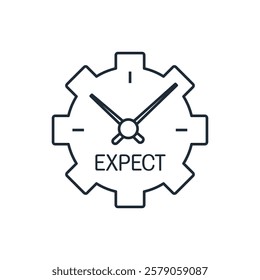 Expect events, actions. Vector linear icons isolated on white background.