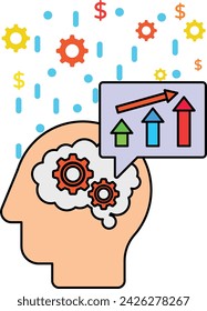 Expectancy,  Instrumentality and  Valence concept, Dopamine neurons feed into this reward circuit vector design, self improvement at workplace Symbol, business motivation Sign, goal-directed behavior 
