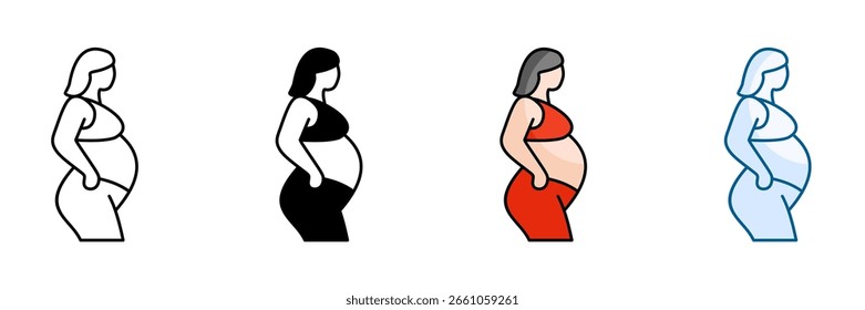 Coleção de Vários Estilos de Conjunto de Ícones Maternos Esperados