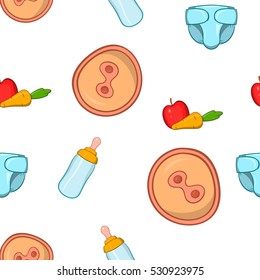 Expectant mother pattern. Cartoon illustration of expectant mother vector pattern for web