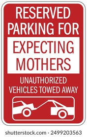Expectant mother priority parking sign