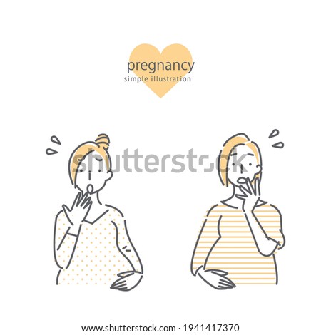 expectant mother series, simple line art