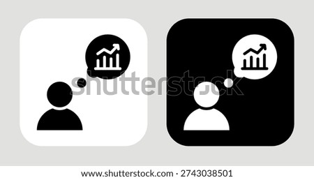 Expectation Bar Icon In Black and White Glyph Style