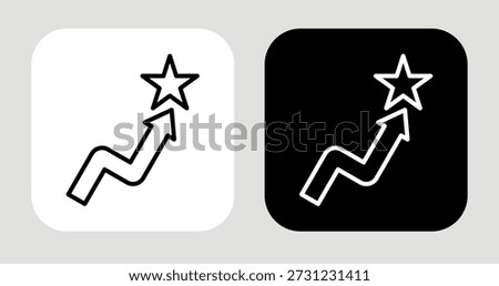 Expectation Flow Icon In Black and White Line Style