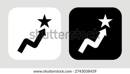 Expectation Flow Icon In Black and White Glyph Style