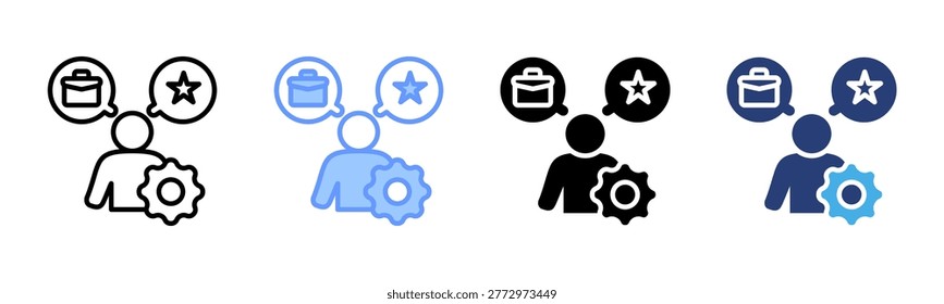 Expectation icon set multiple style collection