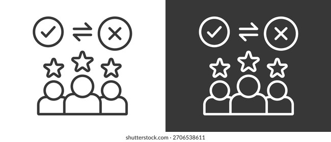 Erwartungssymbol-Set, Vektorgrafik-Kollektion einzeln auf Schwarz und Weiß