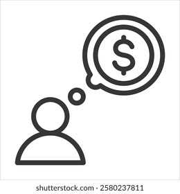 Expectation Outline Icon Vector Illustration