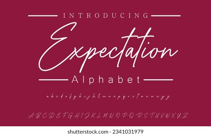 Expectation Signature Font Calligraphy Logotype Script Font Type Font lettering handwritten