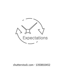 Expectation. Vector linear icon.